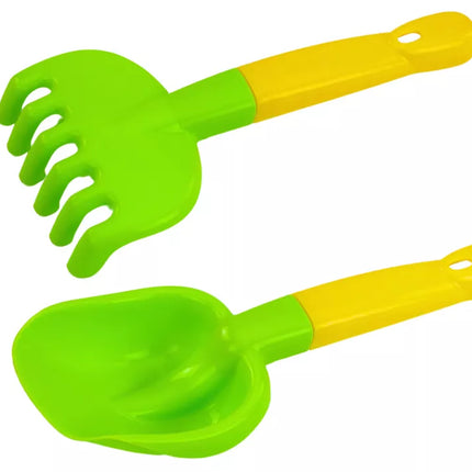 Smėlio rinkinys, kibirėlis, sietelis, formelės, 8 dalys, spalvingas