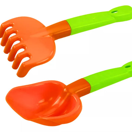 Smėlio rinkinys, kibirėlis, malūnėlis, sietelis, formelės, 9 spalvingi