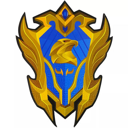 Mėlynos spalvos kario kalavijo ir skydo rinkinys iš EVA putų.