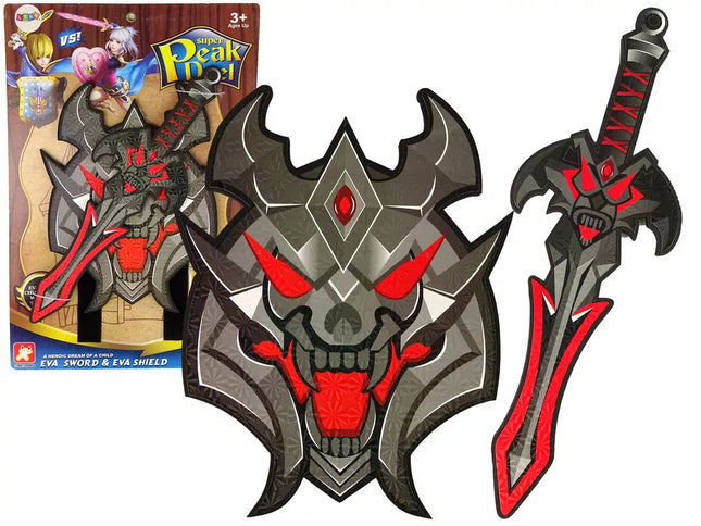 Juodojo kario kalavijo ir skydo rinkinys iš EVA putų.