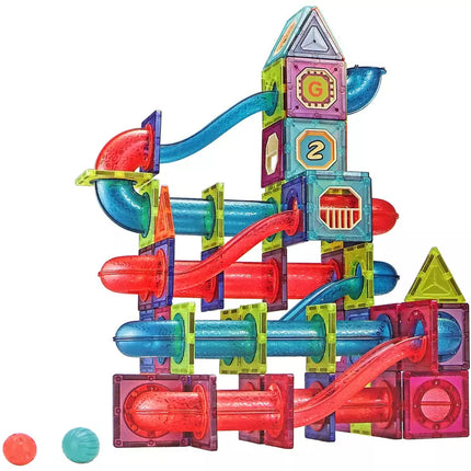 Magnetiniai blokeliai 145 vnt. 3D trasa kamuoliukams