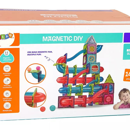 Magnetiniai blokeliai 145 vnt. 3D trasa kamuoliukams