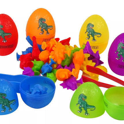 Dinozaurų kiaušinių guminės figūrėlės su siurbtukais
