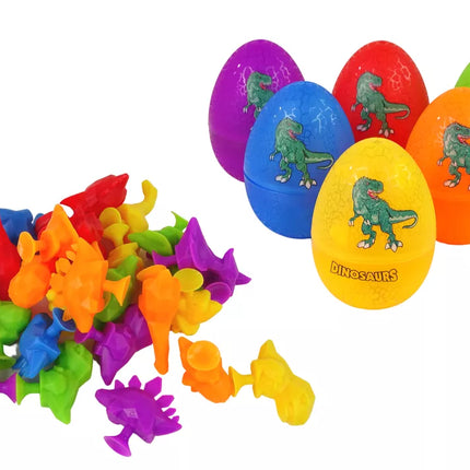 Dinozaurų kiaušinių guminės figūrėlės su siurbtukais