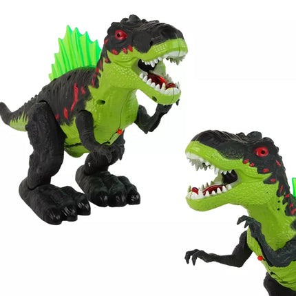 Dinozauras Pūš Ugnį Garai Žibintai Baterija Žalia
