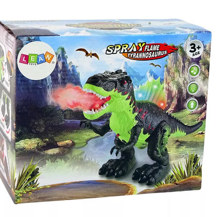 Dinozauras Pūš Ugnį Garai Žibintai Baterija Žalia