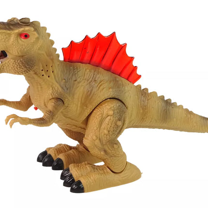 Dinozauras Pūškuoja Ugnį Garo Žibintai Baterijų Paketas Rudas