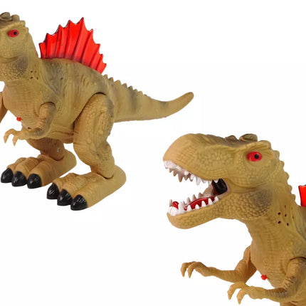 Dinozauras Pūškuoja Ugnį Garo Žibintai Baterijų Paketas Rudas