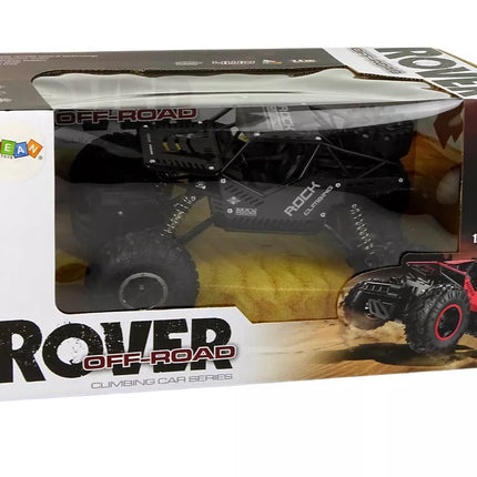 RC Rover 1:16 automobilis, juodas, nuotoliniu būdu valdoma transporto priemonė