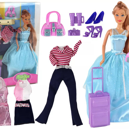 Lėlių rinkinys su persirengimo lagaminu ir rankine – nuotykių ieškotojams