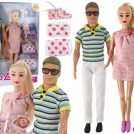 Lėlių šeima Berniukas Mergaitė Nėščia Lucy