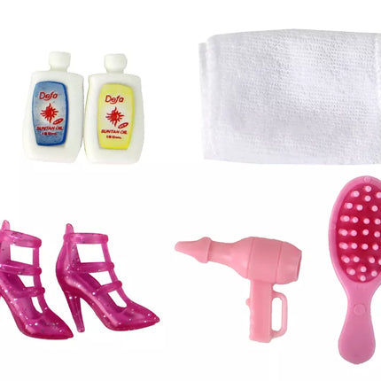 Vaikiškas lėlės chalatas Tualetas Vonia Vonios kambarys