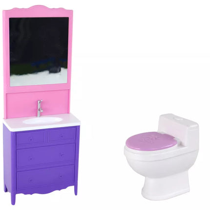 Vaikiškas lėlės chalatas Tualetas Vonia Vonios kambarys