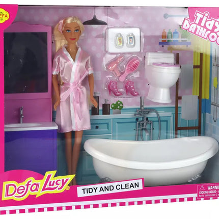 Vaikiškas lėlės chalatas Tualetas Vonia Vonios kambarys