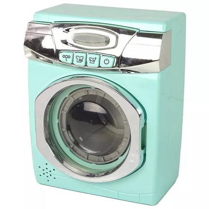 Žaislinis skalbimo mašinos, lygintuvo ir pakabų rinkinys, mėtų spalvos