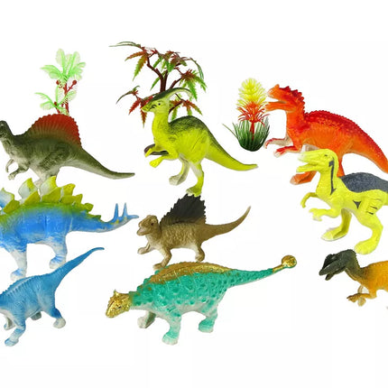 Dinozaurų figūrėlių rinkinys, 9 vnt., spalvingas