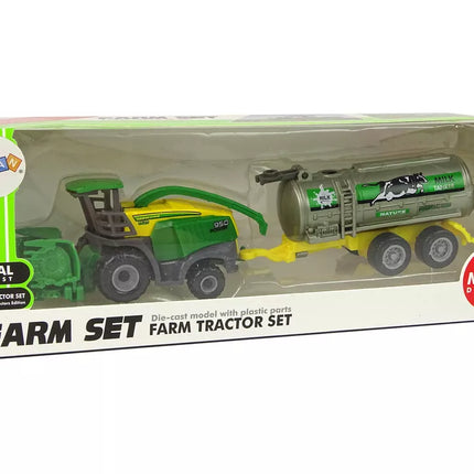 Plastikinis žemės ūkio transporto priemonė, žalia/geltona