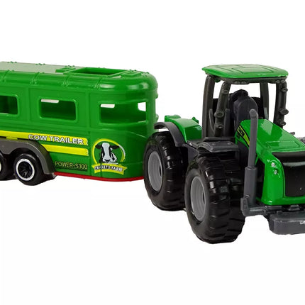 Traktorius su priekaba, žalias