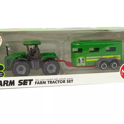 Traktorius su priekaba, žalias