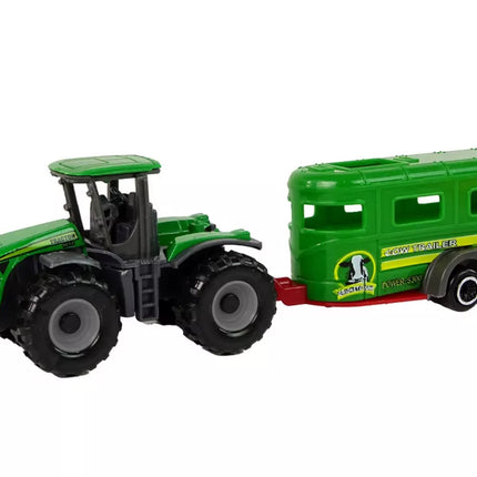 Traktorius su priekaba, žalias