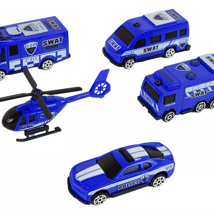 10 „Resorcery“ gelbėjimo transporto priemonių rinkinys: policija, ugniagesių brigada