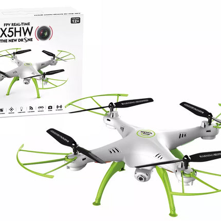 RC dronas X5HW, baltas ir žalias