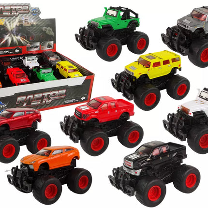 Metalinė transporto priemonė bekelėje Dideli ratai Įvairios spalvos Smūginis HAT13