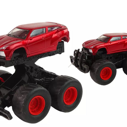 Metalinė transporto priemonė bekelėje Dideli ratai Įvairios spalvos Smūginis HAT13