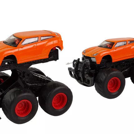 Metalinė transporto priemonė bekelėje Dideli ratai Įvairios spalvos Smūginis HAT13