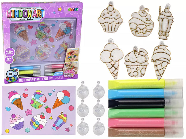 Kūrybinis rinkinys vitražo langų dažymui Lydymo dažai Ledų saldainiai 3D
