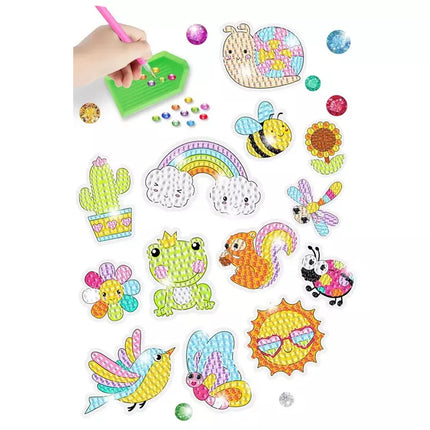 Deimantinių karoliukų aplikacijų rinkinys "Gyvūnai sodas vaivorykštė mozaika"