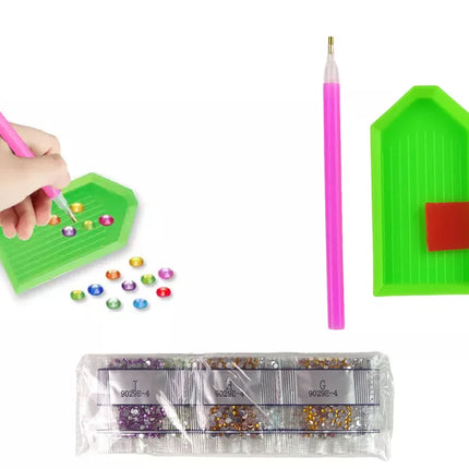 Deimantinių karoliukų aplikacijų rinkinys "Gyvūnai sodas vaivorykštė mozaika"