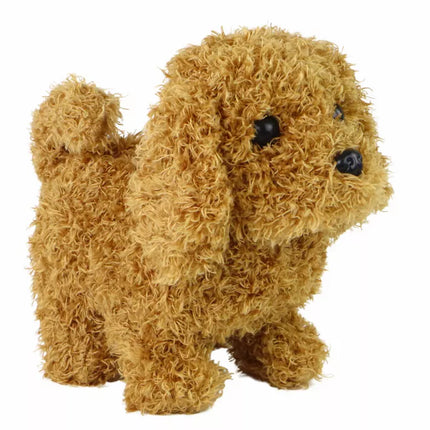 Interaktyvus žaislas vedžiojamam šuniui, lojantis rudas šuniukas