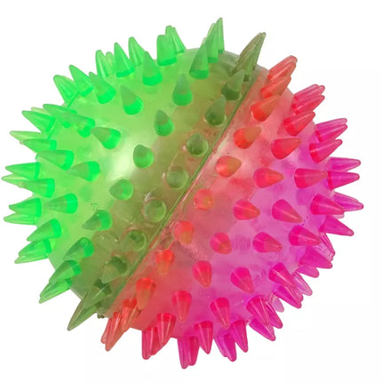 Skaidrus dvispalvis kamuoliukas su dygliais 8,5 cm HPA07