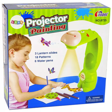 Piešimo projektorius, kreidiniai dažai, žalia