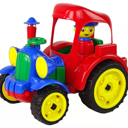 Didelis traktorius Traktorius Žemės ūkio transporto priemonės figūrėlė Guminiai ratai