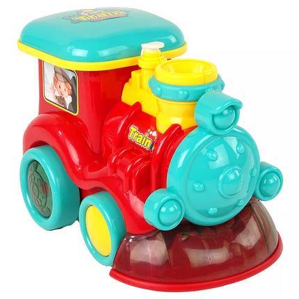 Muilo burbulų lokomotyvas važiuoja su šviesomis ir garsais