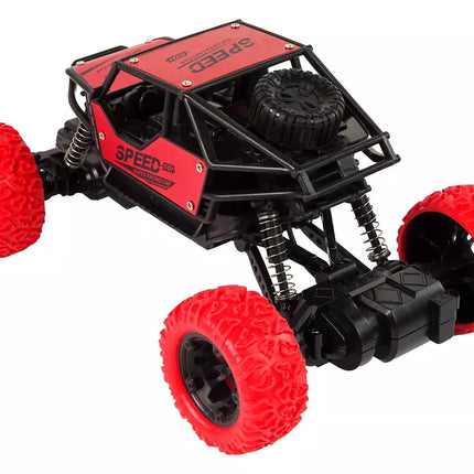 Nuotoliniu būdu valdomas bekelės automobilis R/C 1:18, raudonas.