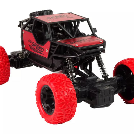 Nuotoliniu būdu valdomas bekelės automobilis R/C 1:18, raudonas.