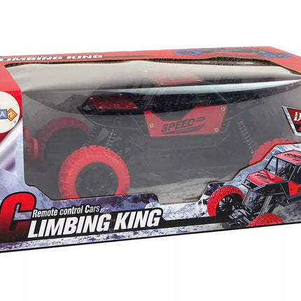 Nuotoliniu būdu valdomas bekelės automobilis R/C 1:18, raudonas.