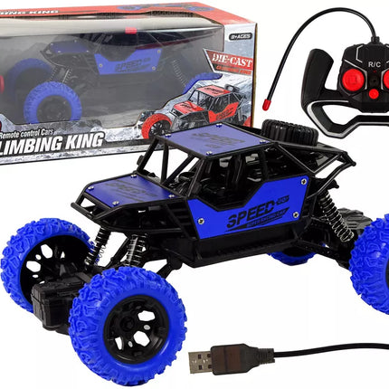 Nuotoliniu būdu valdomas visureigis R/C 1:18 mėlynas