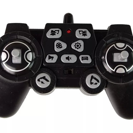 Didelis nuotoliniu būdu valdomas geltonas vikšrinis ekskavatorius