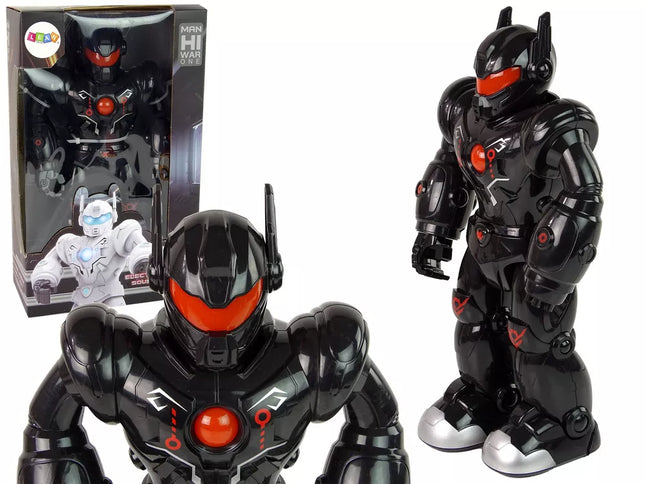 Interaktyvus robotas vaikšto, skleidžia garsus, šviečia, juodas