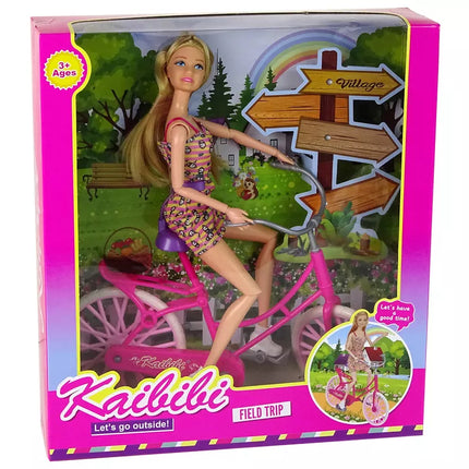 Lėlė ant dviračio, rožinė