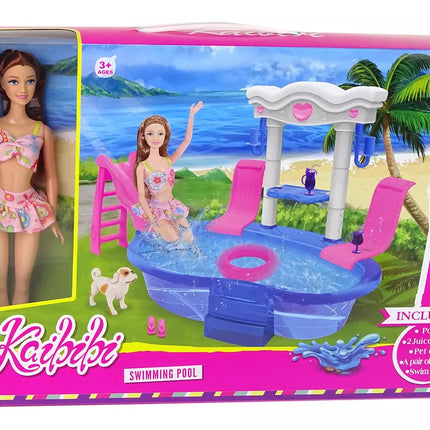 Lėlės priedai baseino čiuožykla