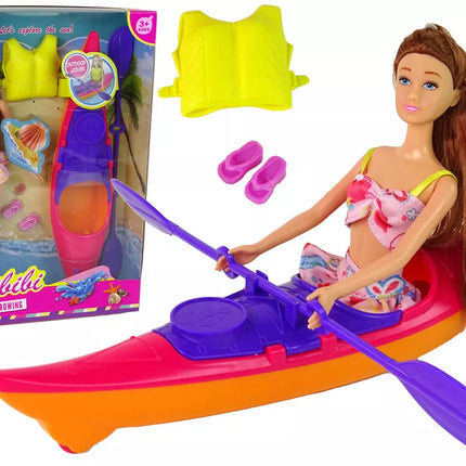 Lėlės aksesuarų rinkinys Kajakas rožinis