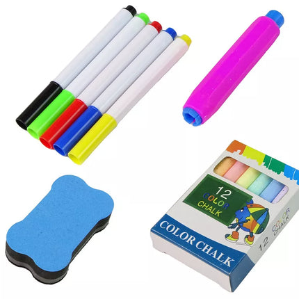 2 viename Edukacinė lenta Mėlynas kreidinukas