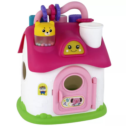 Rūšiuoklio namelis interaktyvus rožinis edukacinis galvosūkis