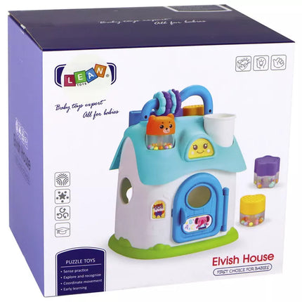 Rūšiuoklio namelis interaktyvus rožinis edukacinis galvosūkis