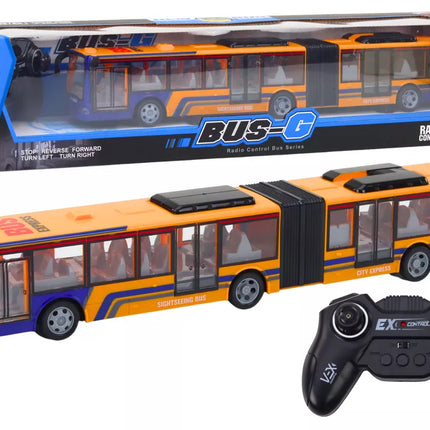 Nuotoliniu būdu valdomas RC oranžinis miesto autobusas